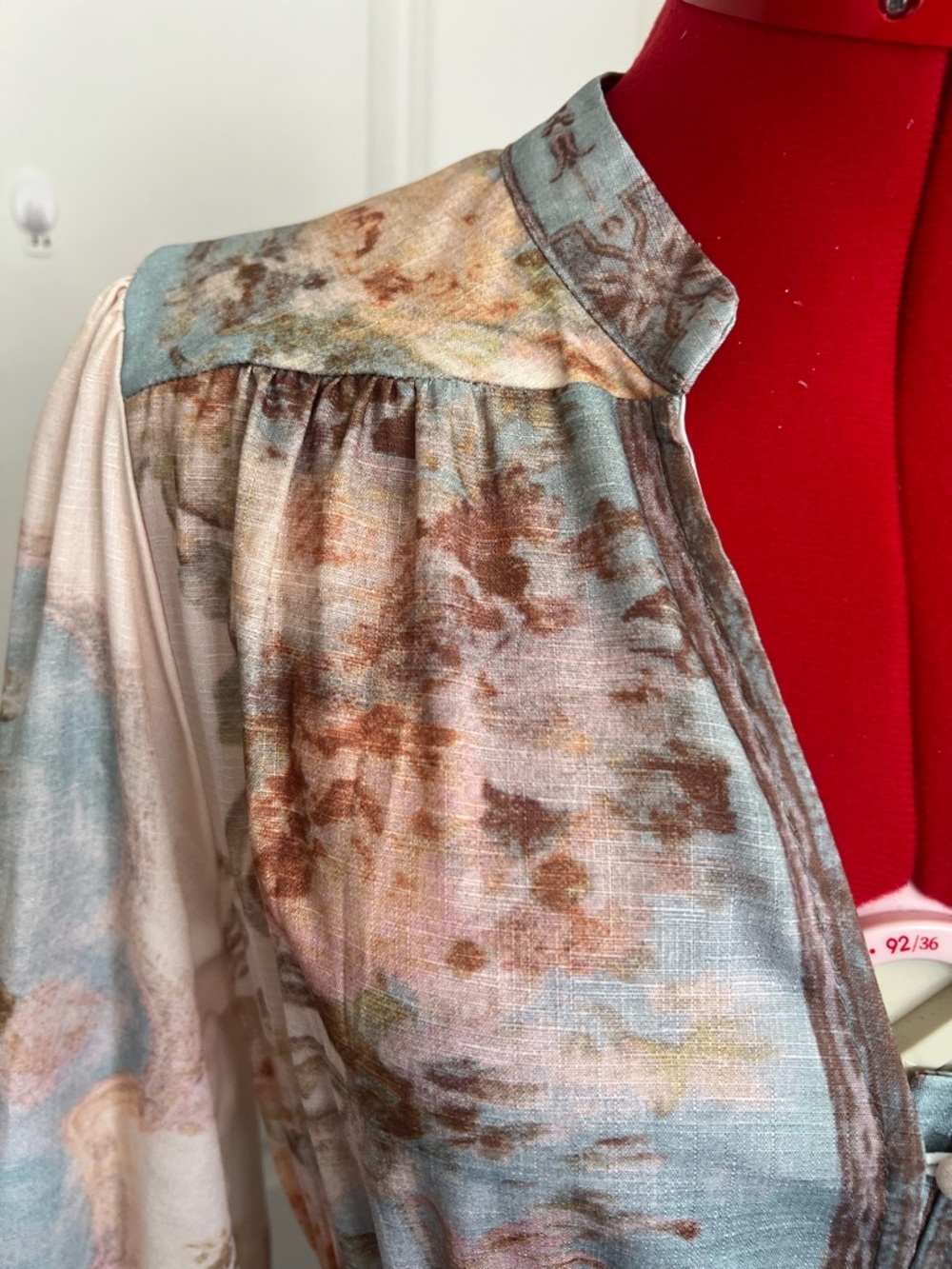 Zimmermann Pastel Floral Button-Front Maxi Dress in Blue and Cream - Picture 5 of 11